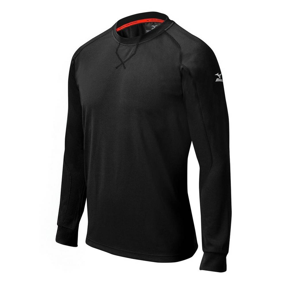 Blusa Mizuno Baseball Comp Long Sleeve Training - Homem - Pretas - WRTJQ5732